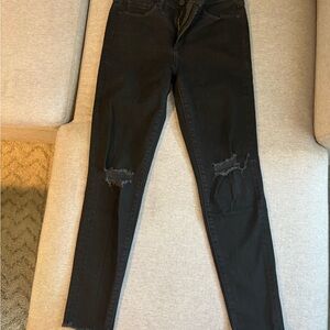 Banana Republic Black Distressed Skinny Jeans